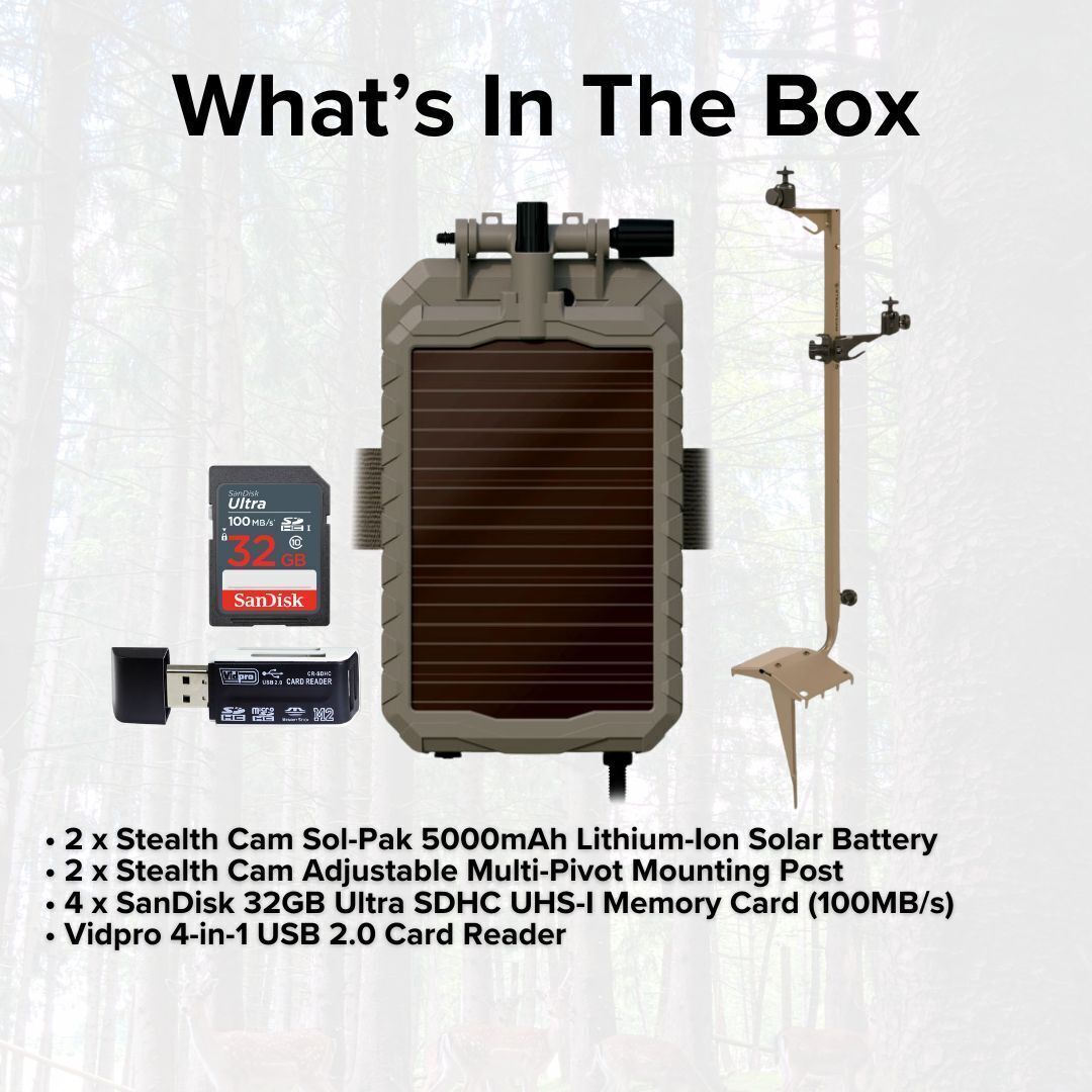 Stealth Cam Adjustable Multi Pivot Mounting Post 2 Pack with 2 x Battery Bundle