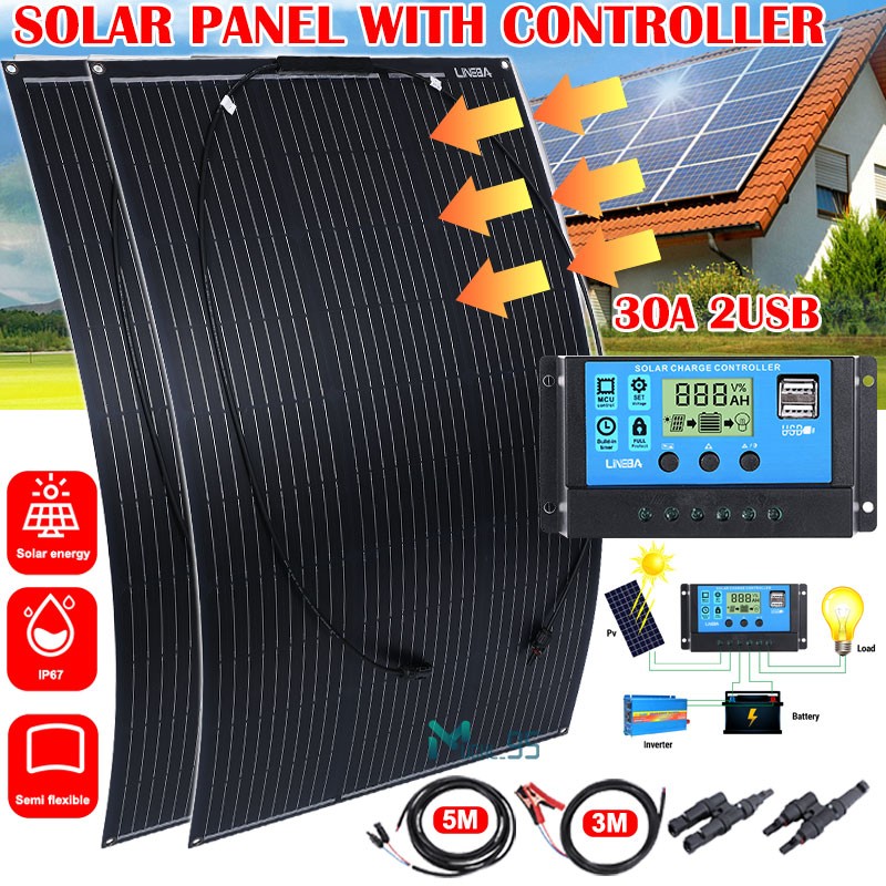 400 Watts Solar Panel Kit 100A 12V Battery Charger with Controller Caravan Boat