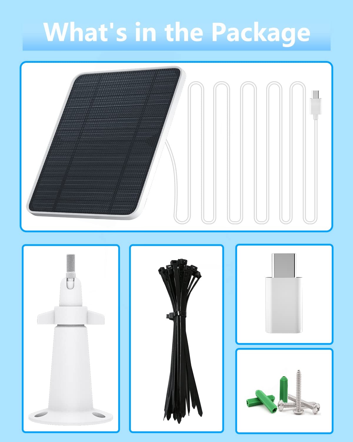 Solar Panel for Security Camera, 5W Solar Panel Charger Compatible with Eufyc…