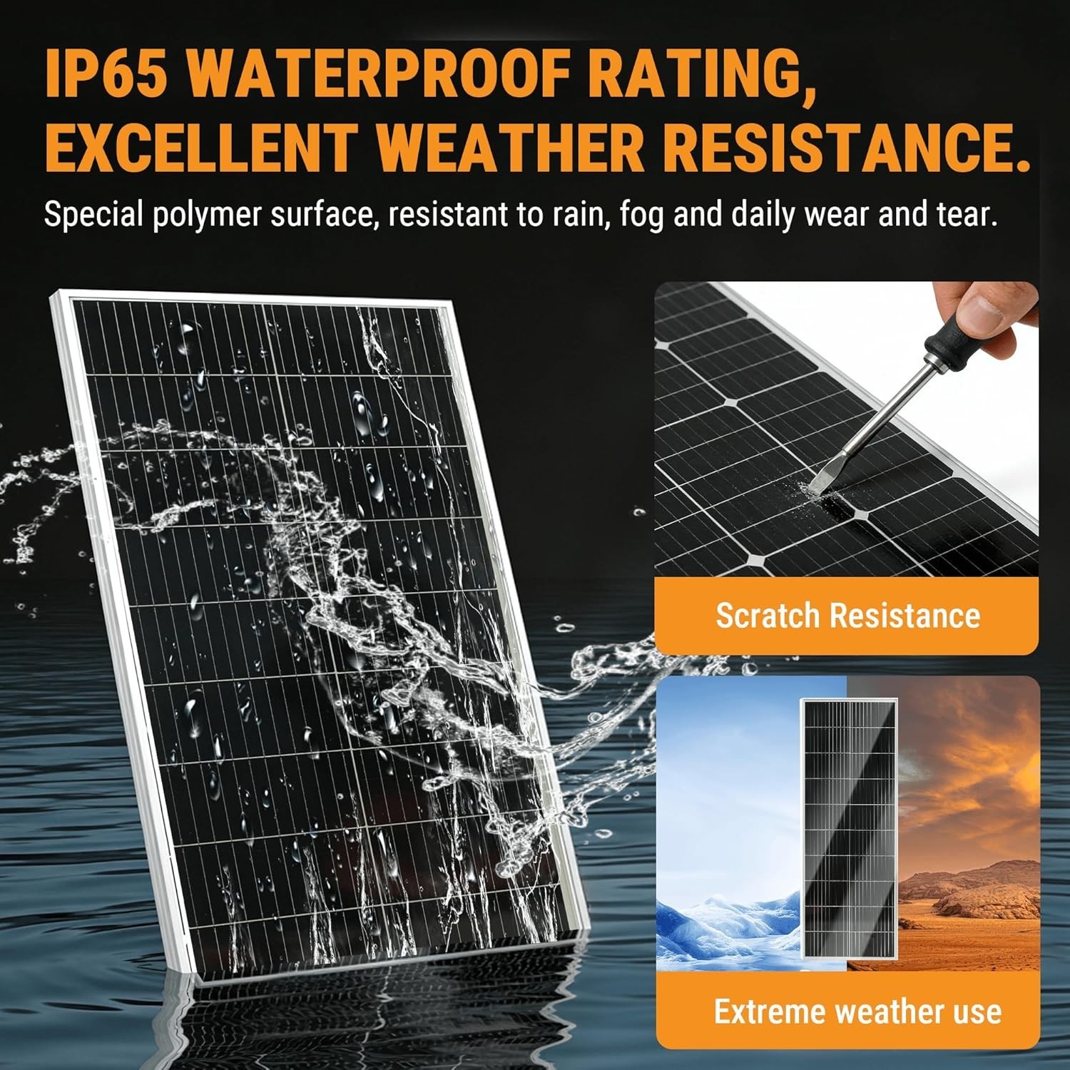 100W 12V Monocrystalline Solar Panel Kit w/ 20A PWM Charge Controller, Z Brac…