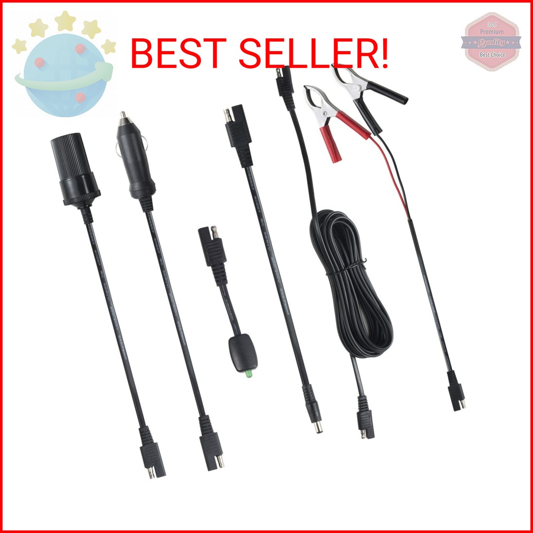 Sunway Solar 16FT Battery Charger Extension Cable Adapter SAE Connectors Quick C