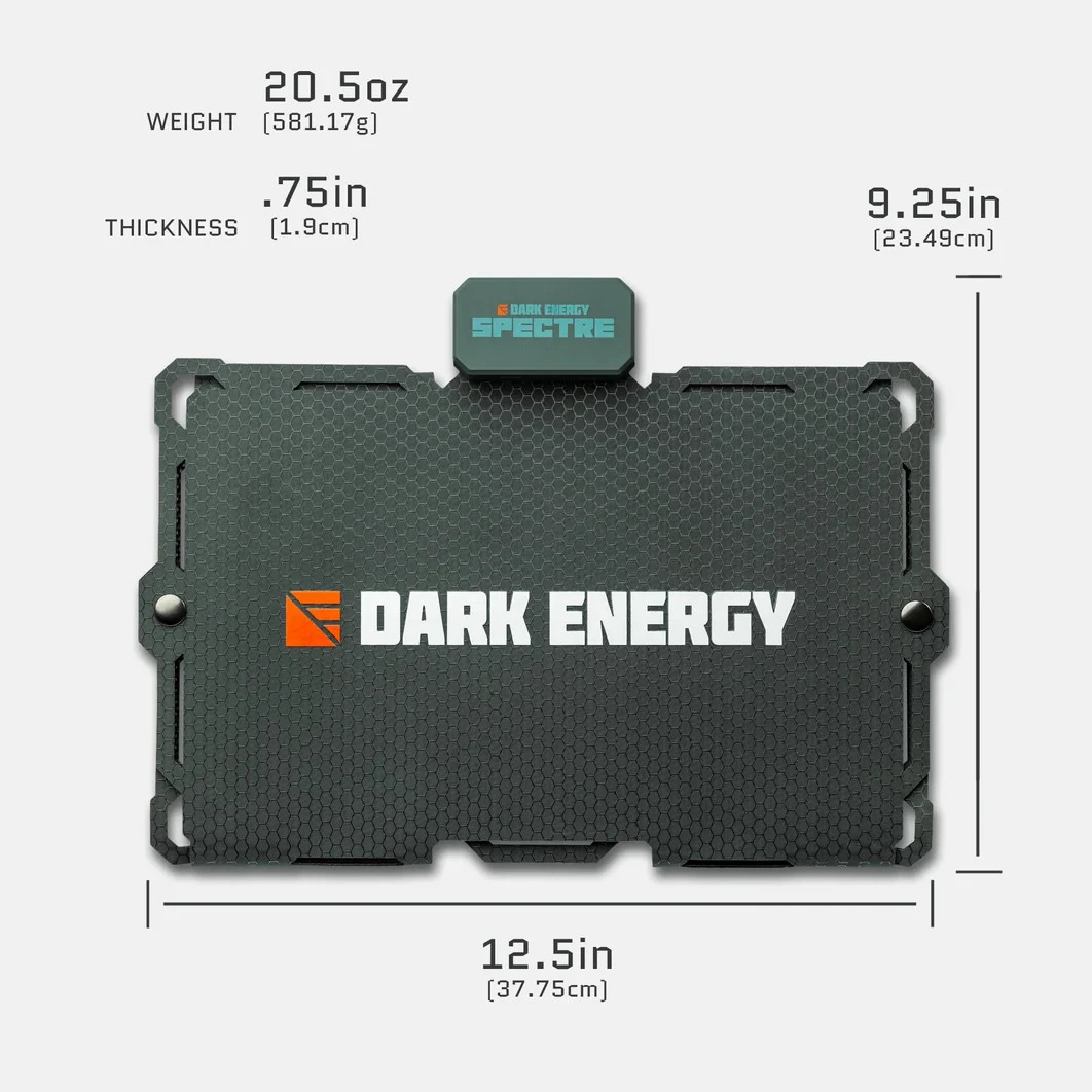 Dark Energy Spectre Gray 18W Folding Solar Panel for Charging Phones Power Banks