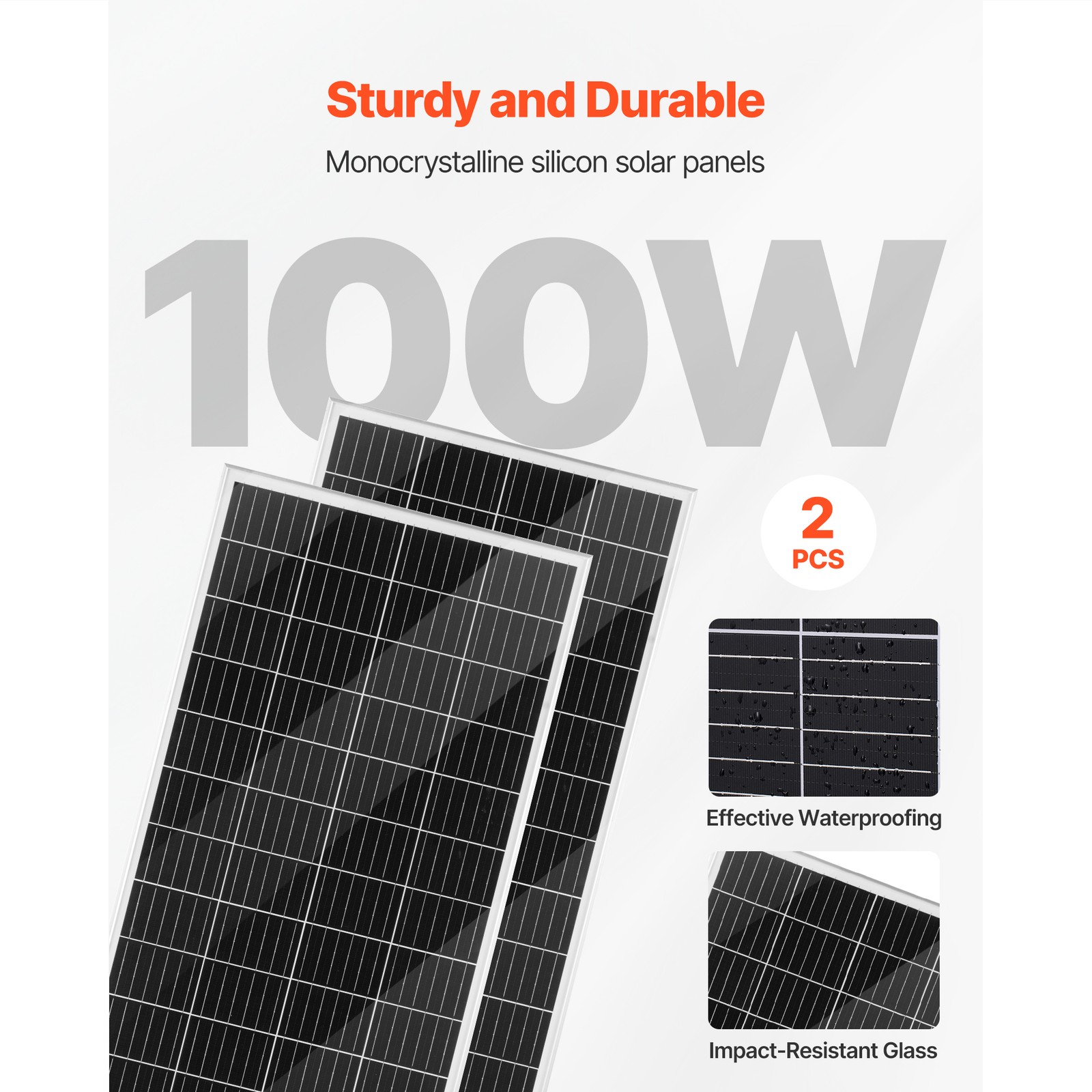 Uimoso12V 400W Solar and Wind Energy Kit with2x100WSolar Panels and 200W Turbine