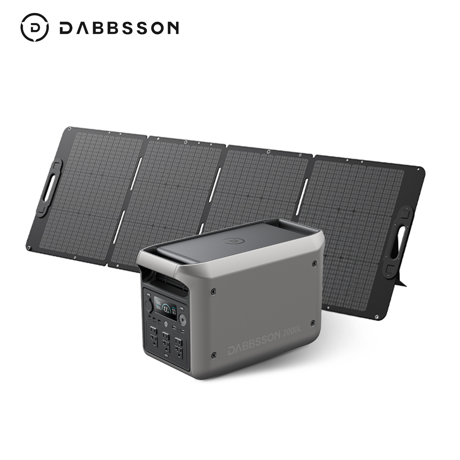 Dabbsson 2200W 2048Wh Portable Power Station with Foldable Solar Panel 210W US