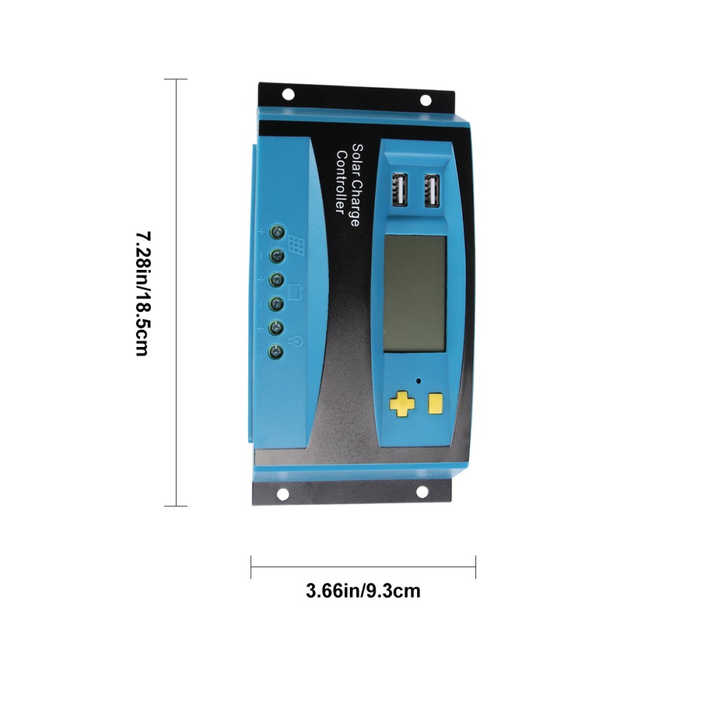 1Pcs Solar Panel Regulating Charge Controller with Dual USB Durable Blue Design
