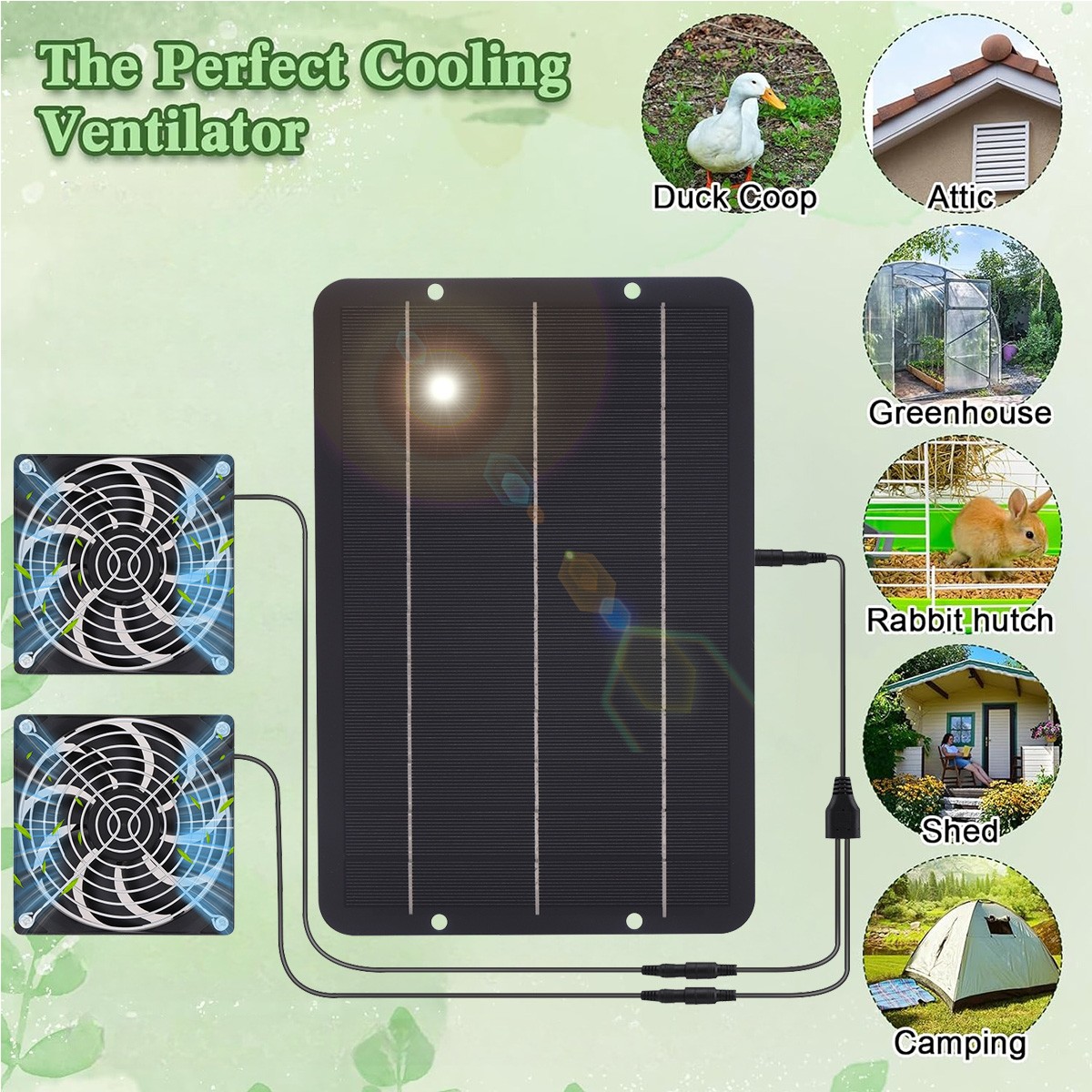Solar Powered Fan Kit IP65 Weatherproof Intake or Exhaust Air Fan for Coops NEW