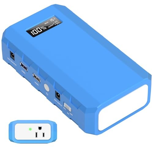 Dark Blue Portable Power Station with AC Outlet, 65W/110V Battery, Dark Blue