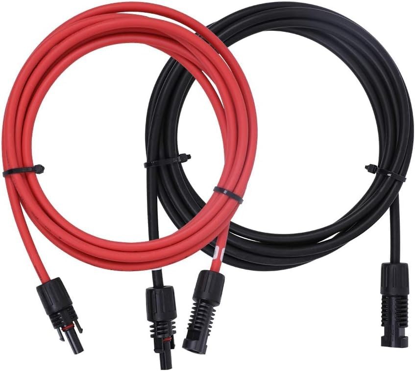 Renogy 20FT 10AWG Solar Panel Pair Extension Cables Male and Female Connectors 1