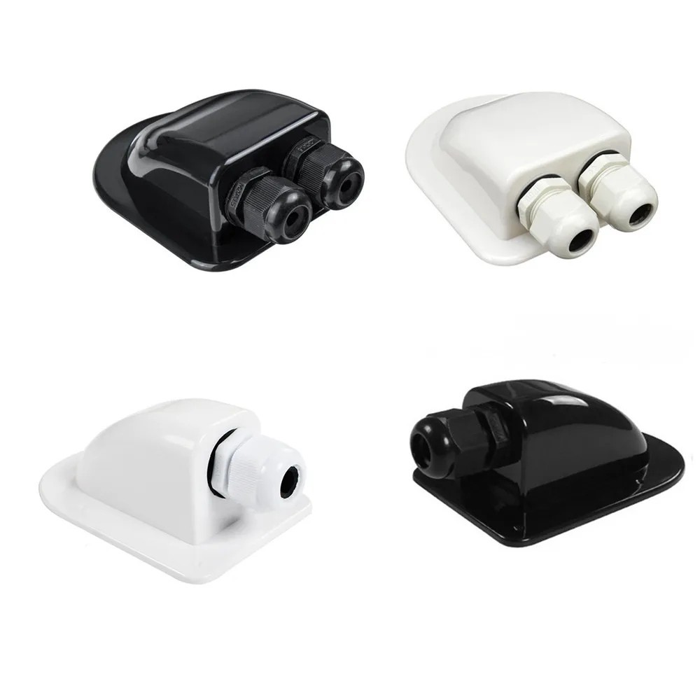 Waterproof Double Cable Entry Gland Box ABS Roof Connector for RV Boat Solar Pan