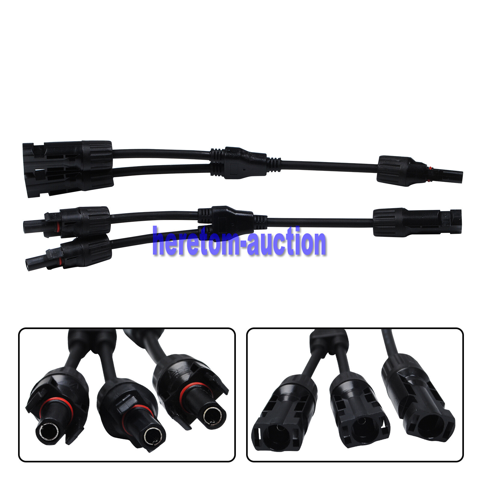 Solar Panel Y Branch Cable Connection Waterproof Adapter Connector Extension