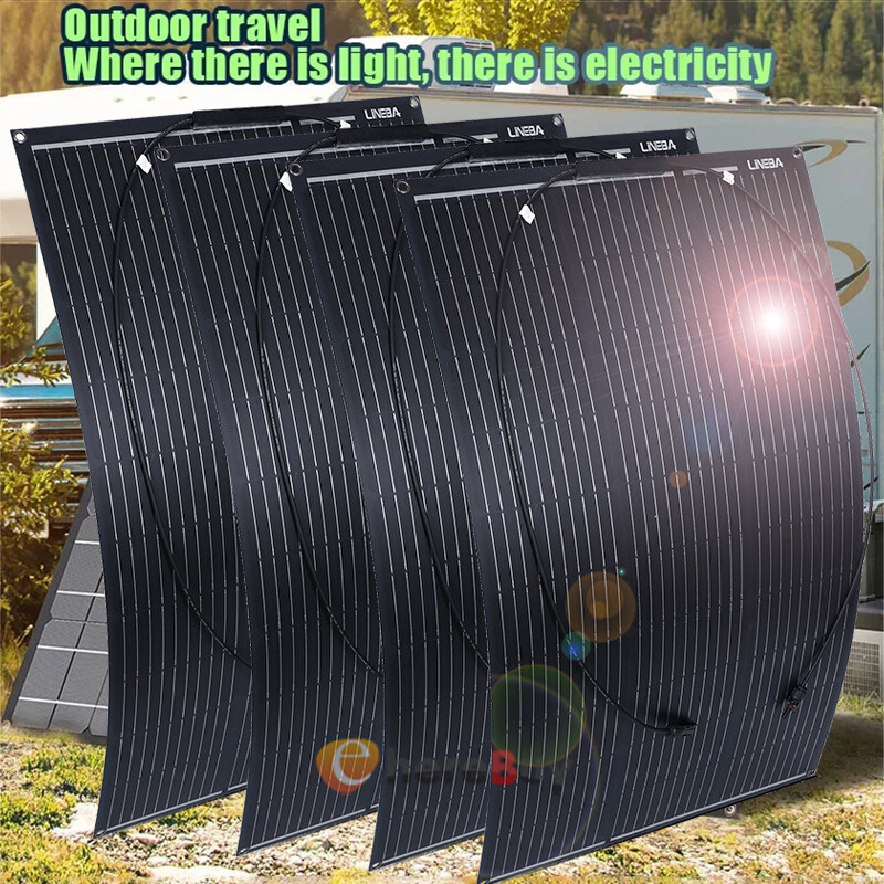 LINEBA 100W 200W 400W Solar Panel 12V Flexible Highly Mono Caravan RV Marine Van