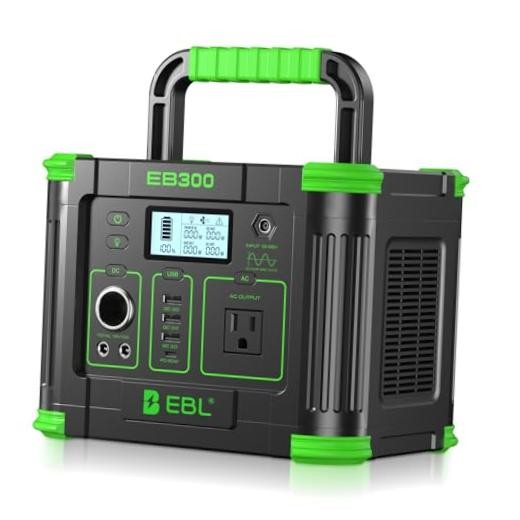 Portable Power Station, 330W 288.6Wh Solar Generator 60W USB-C PD, 5W Green
