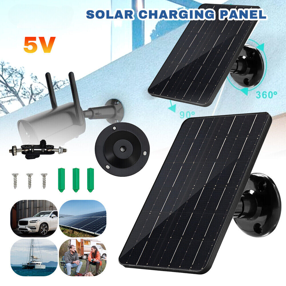 60W 30W 5V Solar Panel Camera Charger for Outdoor Cam Spotlight With Type-C Port