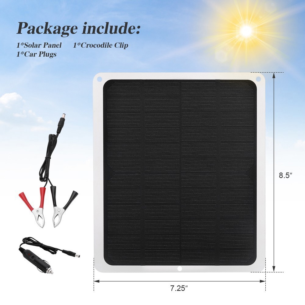 Solar Panel 20W 12V Monocrystalline Waterproof Solar Panel Kit for Car Boat RV