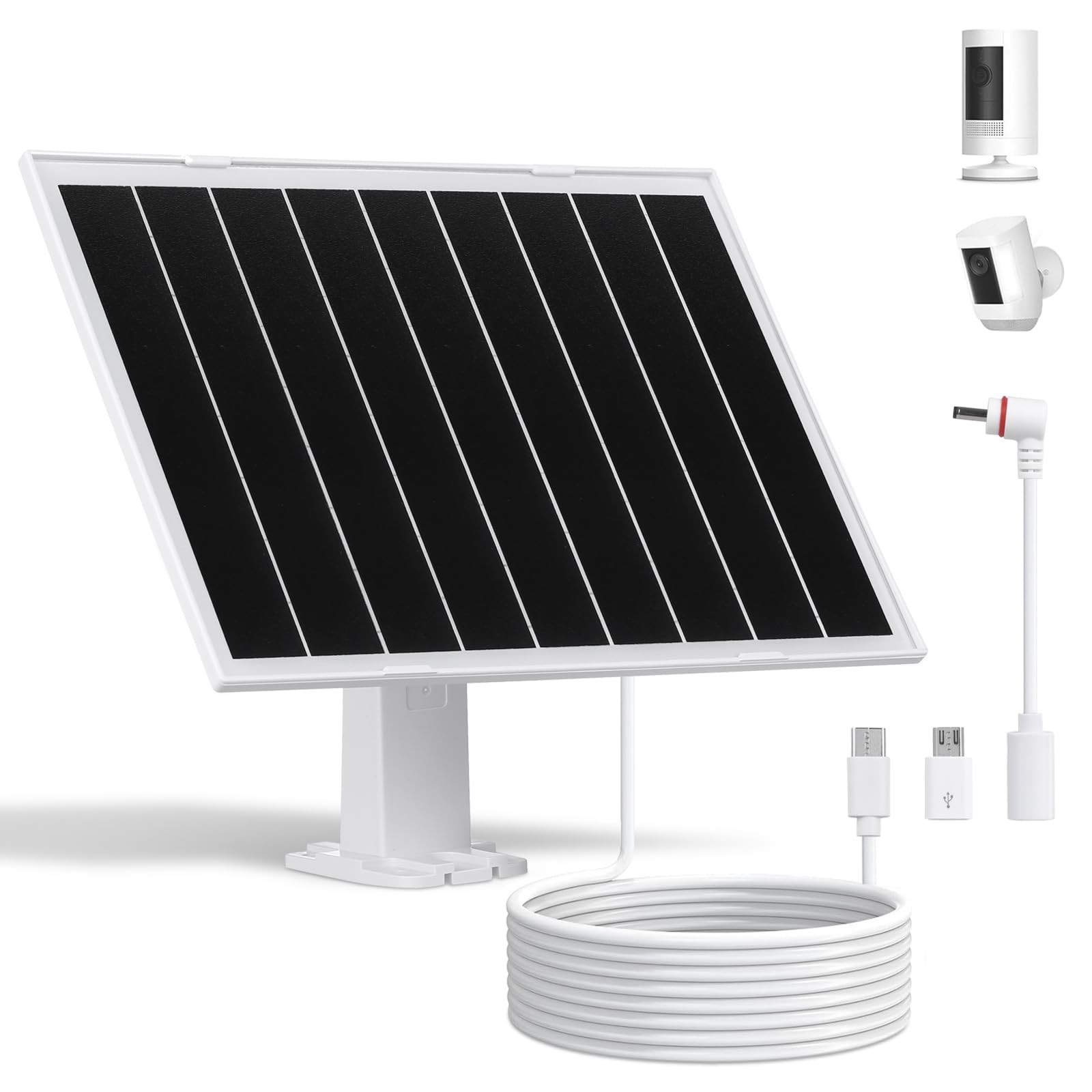 8W Solar Panel for Security Camera,Waterproof Outdoor Solar Charger with DC&M…