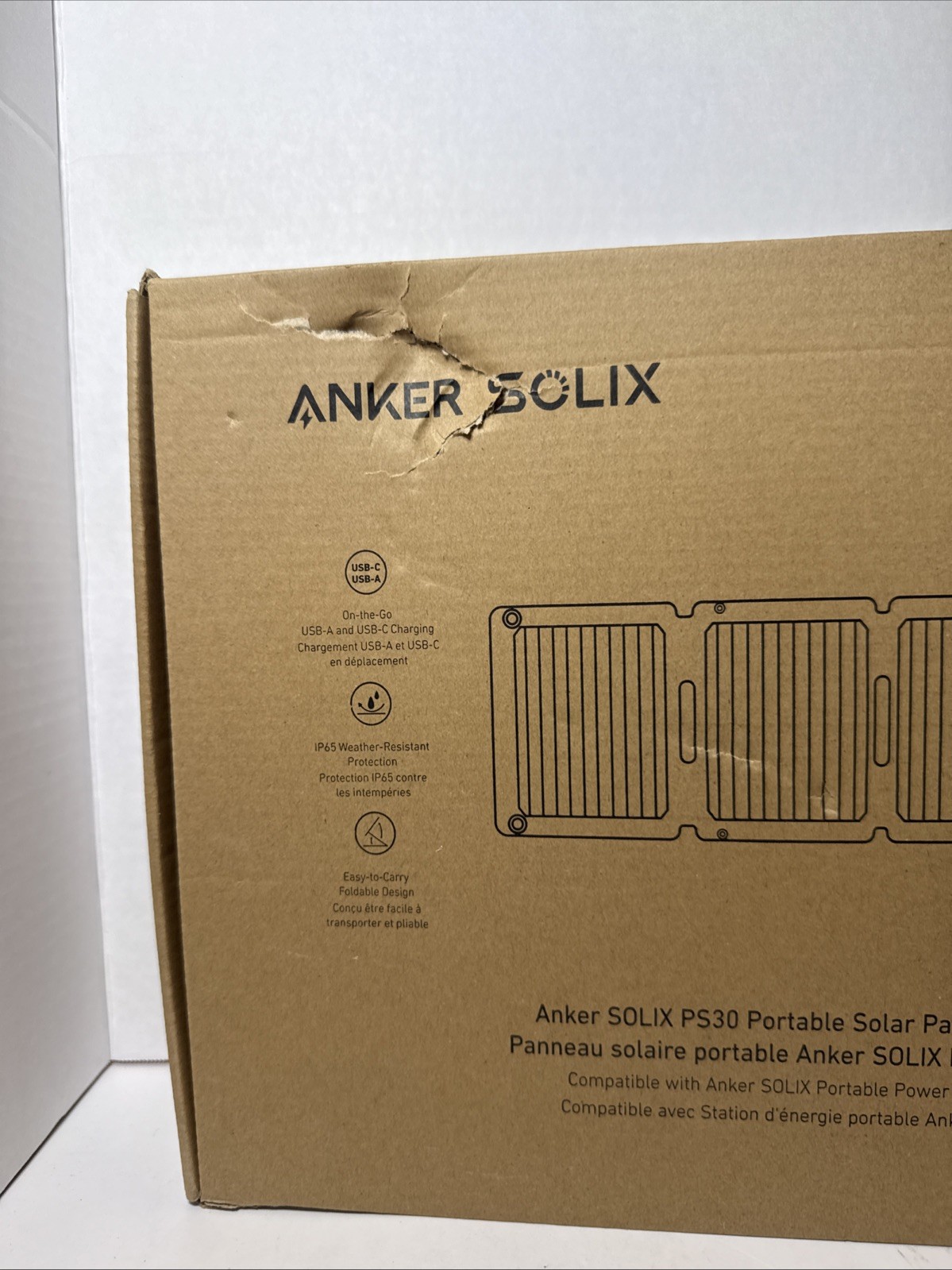 Anker Solix PS30 Solar Panel 30W Foldable Portable Solar Charger IP65 A2426