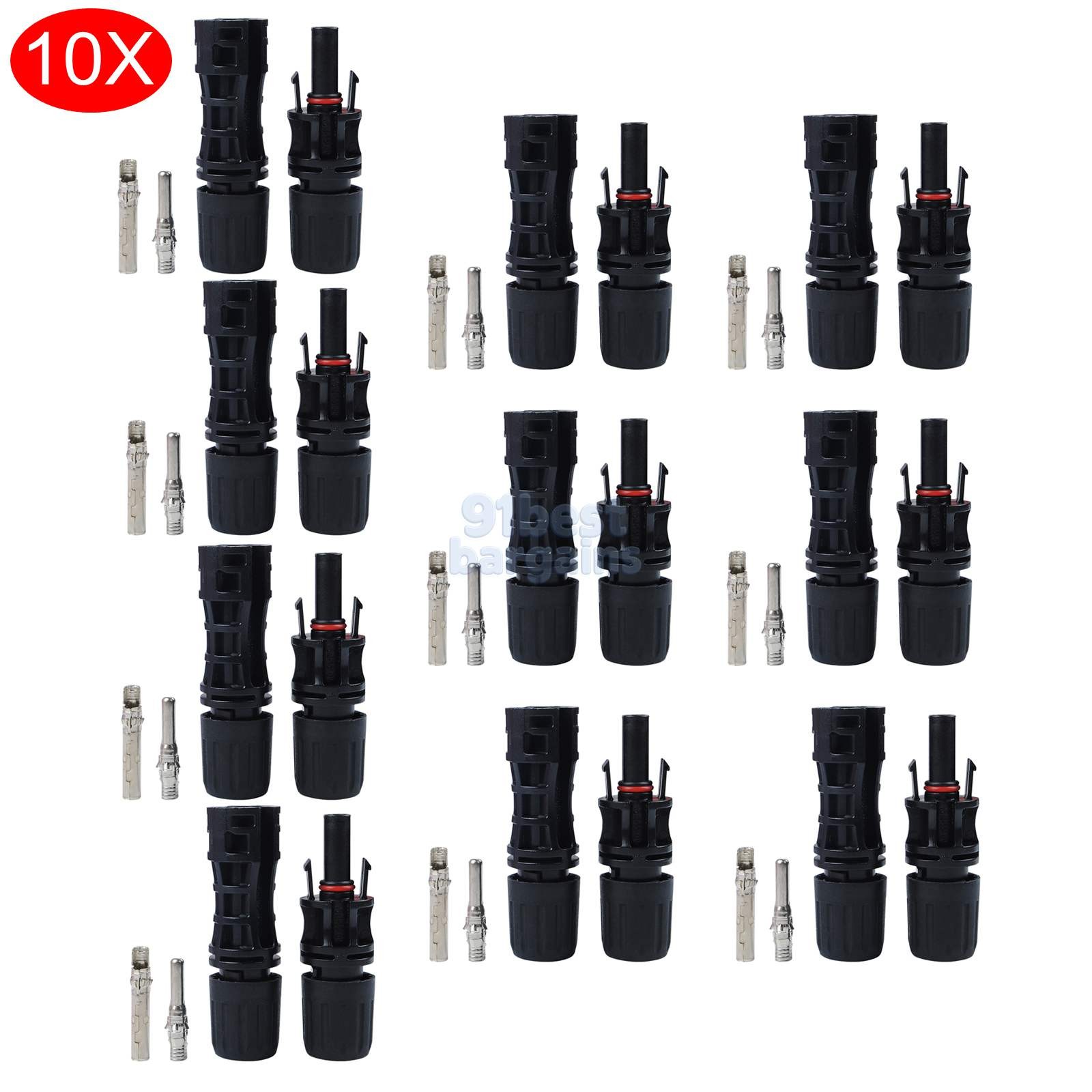 10Pair Solar Connector For MC4 1000V 30A UV Resistant IP67 Male Female Connector