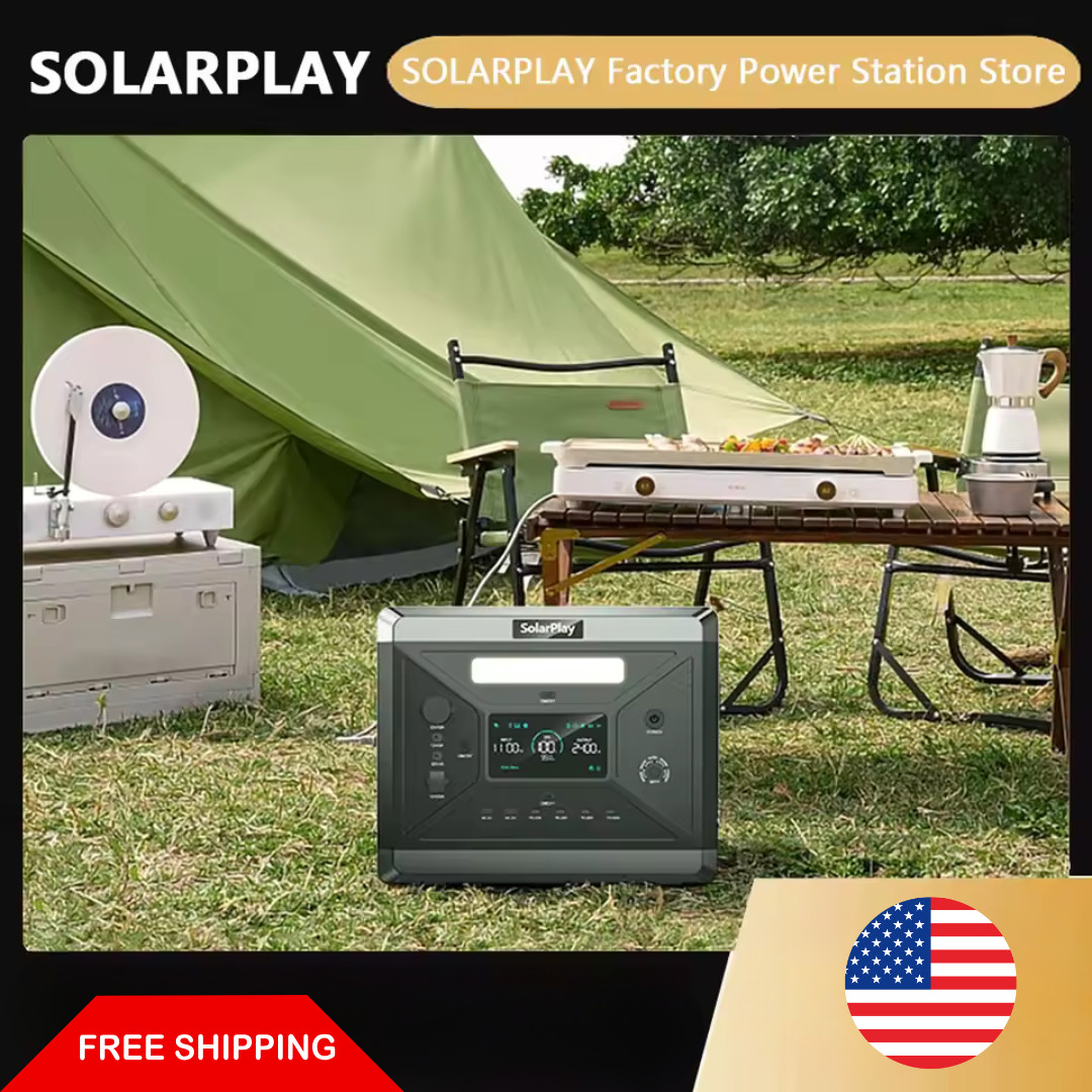 2400W Portable Power Station 2160Wh LiFePO4 Battery Solar Generator Backup RV