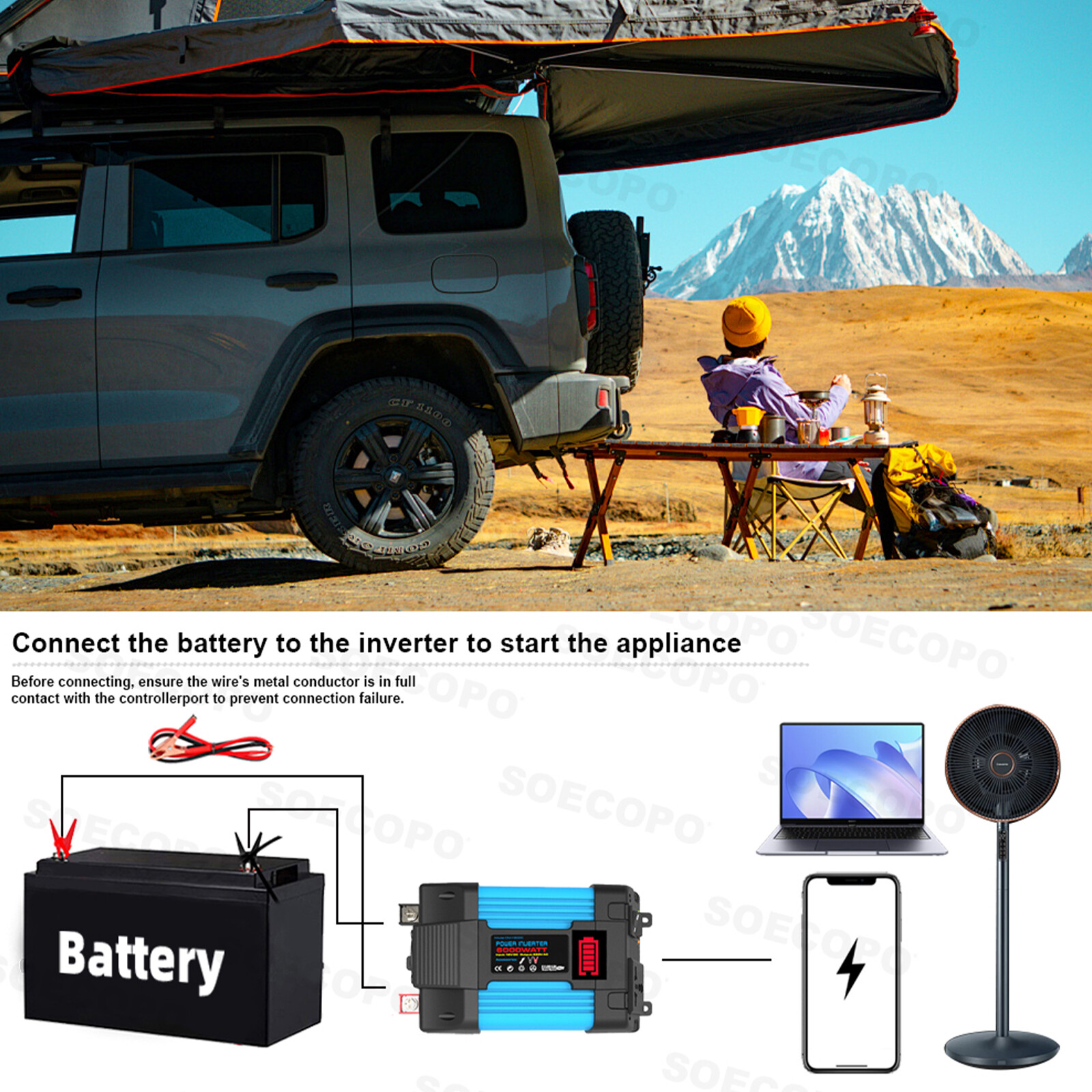 6000W Off-Grid Solar System Complete Kit Dual12V/24V To 110V/220V Inverter 100A