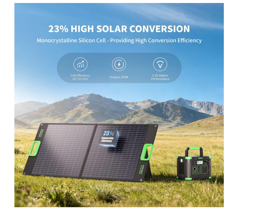 GRECELL 100W Portable Solar Panel for Power Station Generator 20V Foldable
