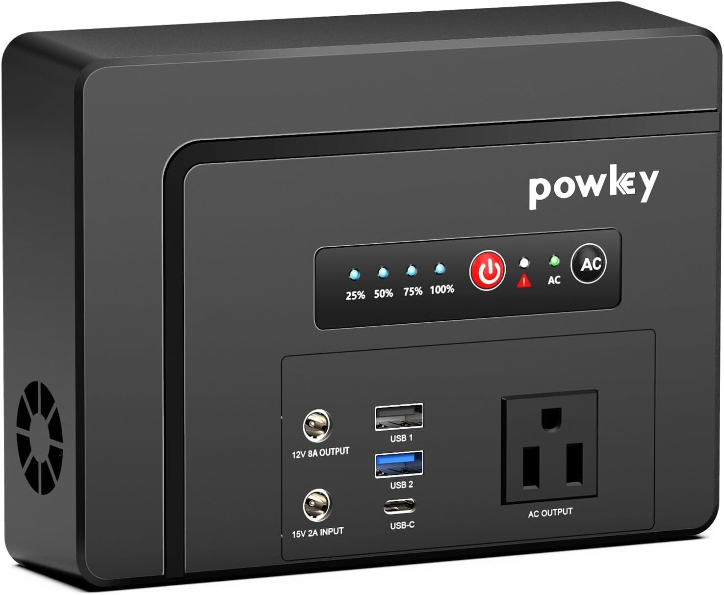 Open Box Powkey Portable Power Station 100W/97.68Wh Camping Portable Generator