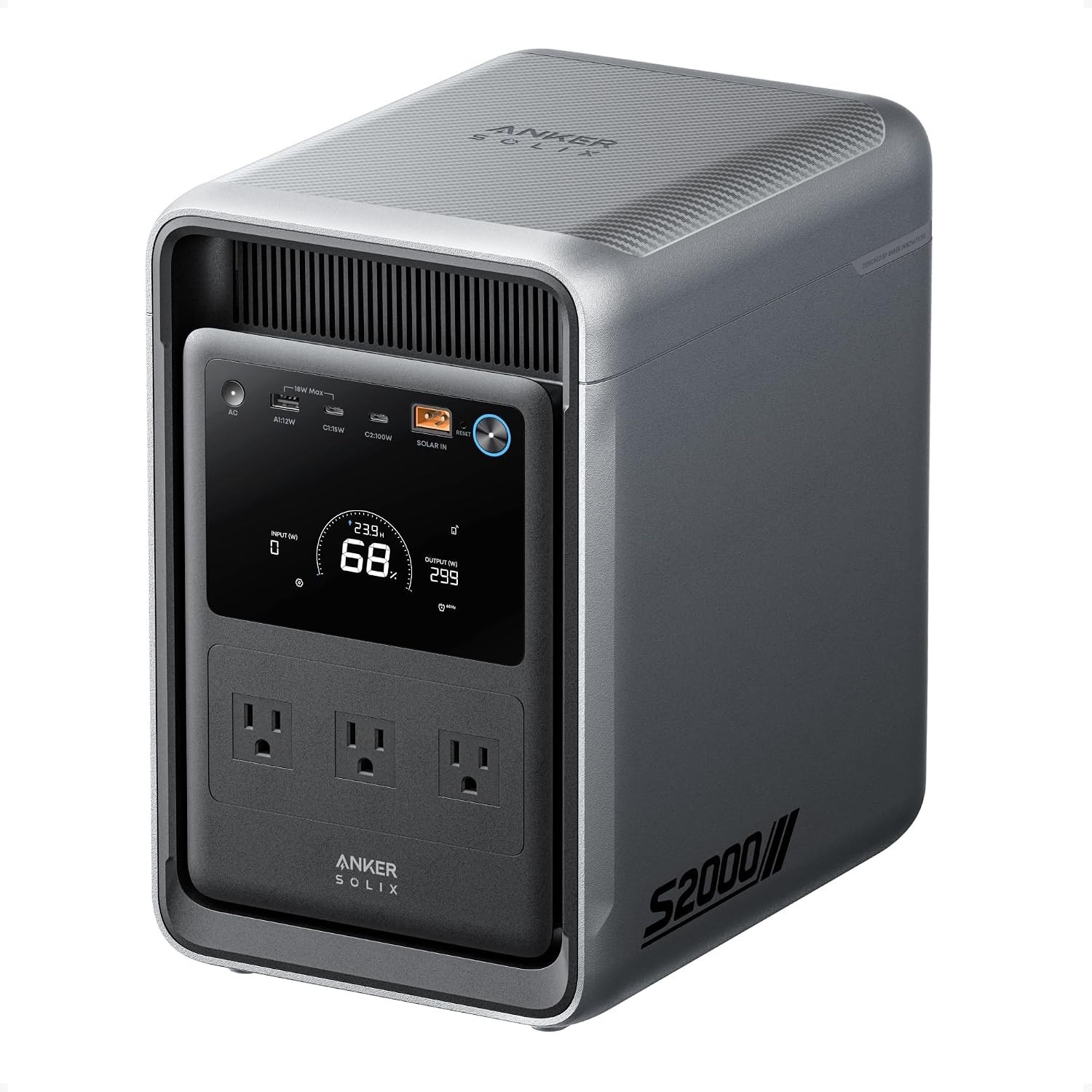 Compact SOLIX S2000 Power Station – 2010Wh LFP Battery for Home and Camping