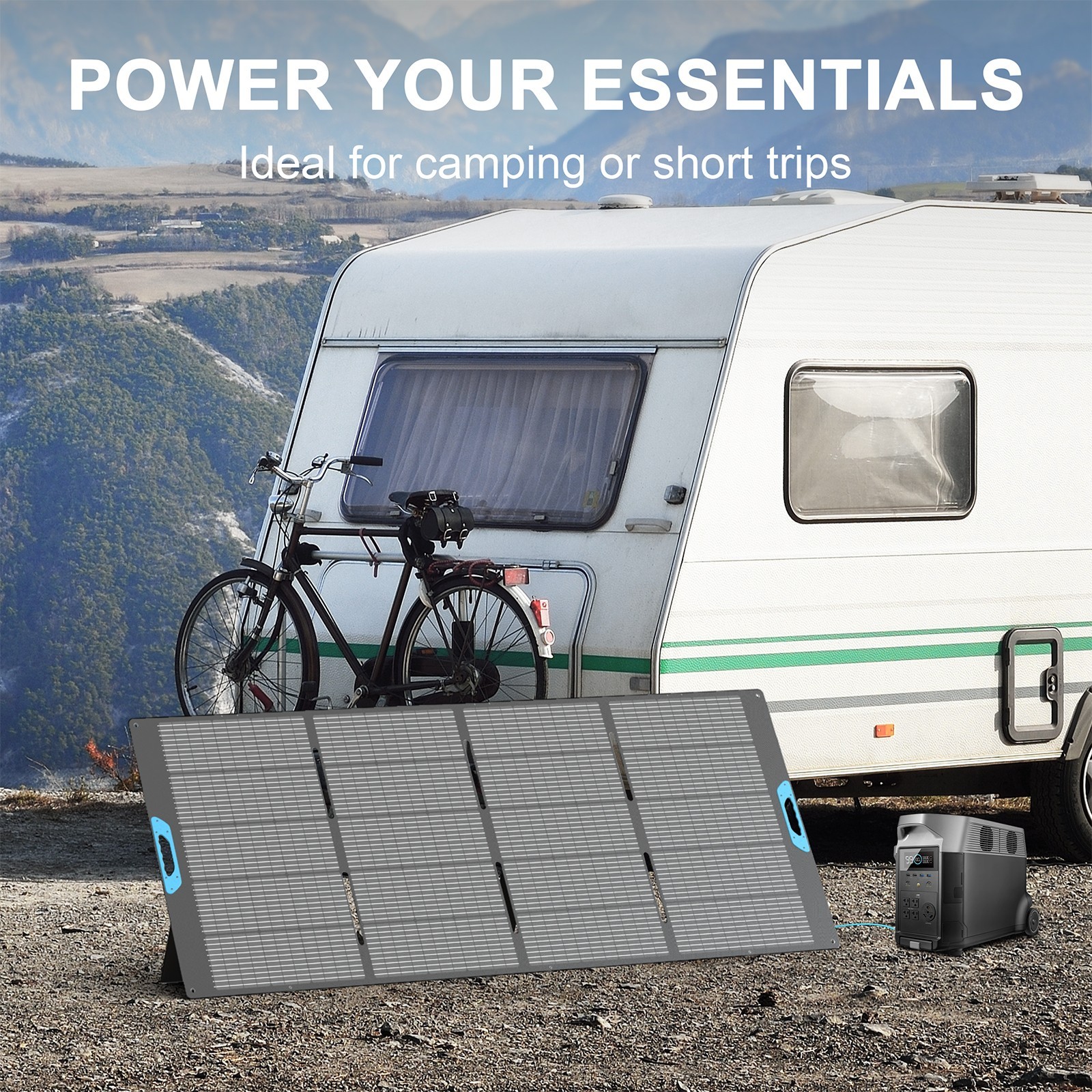 E-POWO 110W 220W 400W Solar Panel Kit for Ecoflow Anker Jackery Power Stations