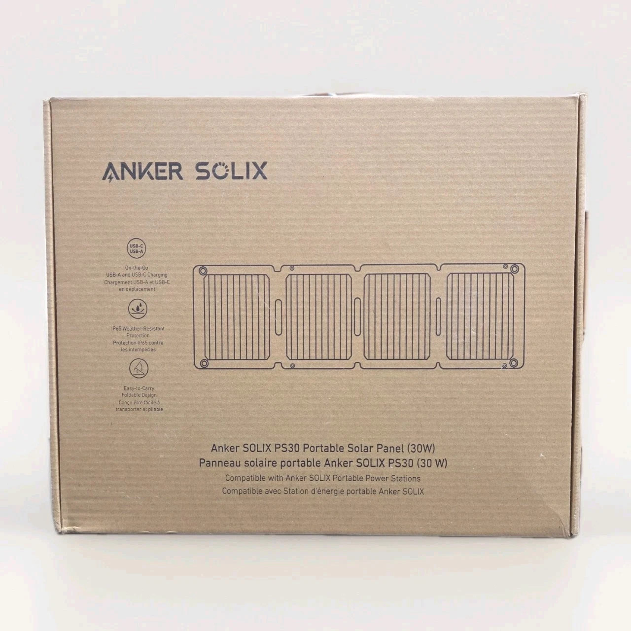 Anker Solix PS30 Solar Panel 30W Foldable Portable Solar Charger *NEW*