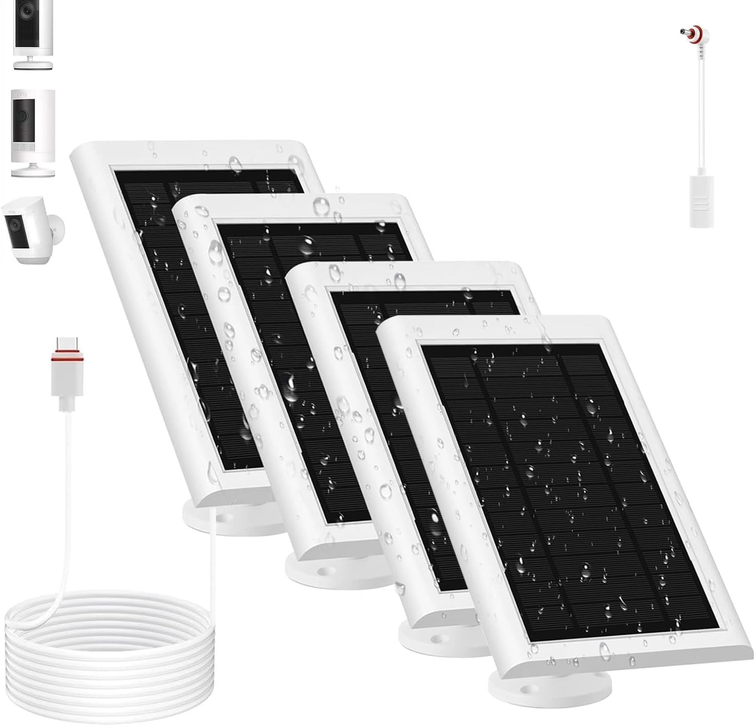 2-Pack 5W Solar Panel for Spotlight Cam Battery for Security Camera Waterproof