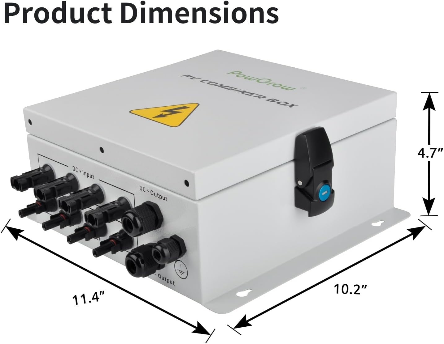 4 String PV Combiner Box with 15A Fuses & 50A Circuit Breaker – Waterproof