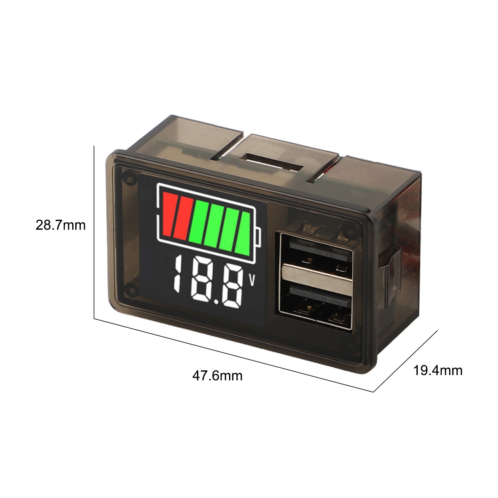 LED Voltmeter DC830V with Double USB Charging for Various Battery Types