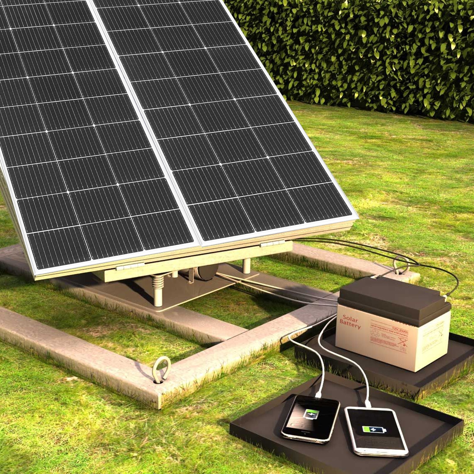 120W Glass Solar Panel Monocrystalline Photovoltaic for RV Camping Boat Outdoor