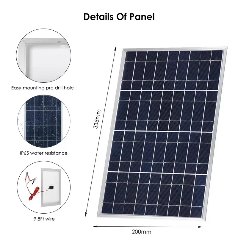 Outdoor Solar Panel 600W 12V Polycrystalline USB Power Portable Rechargeable Sol