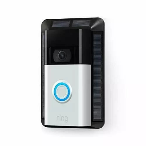 Ring 5AT3S7 Black Solar Charger Ring Battery Video Doorbell Micro USB