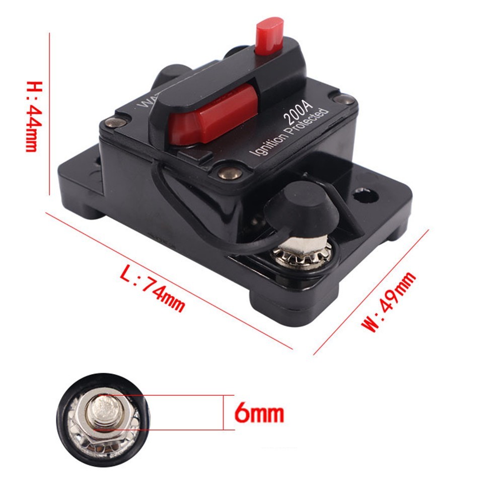 Innovative Push Button Manual Reset on a 200A DC Circuit Breaker Holder