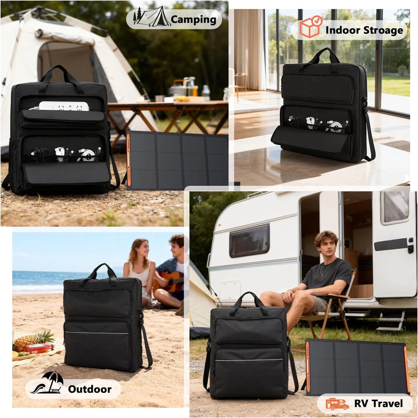 Padded Solar Panel Carrying Case Compatible with Jackery SolarSaga 100W 100X 200