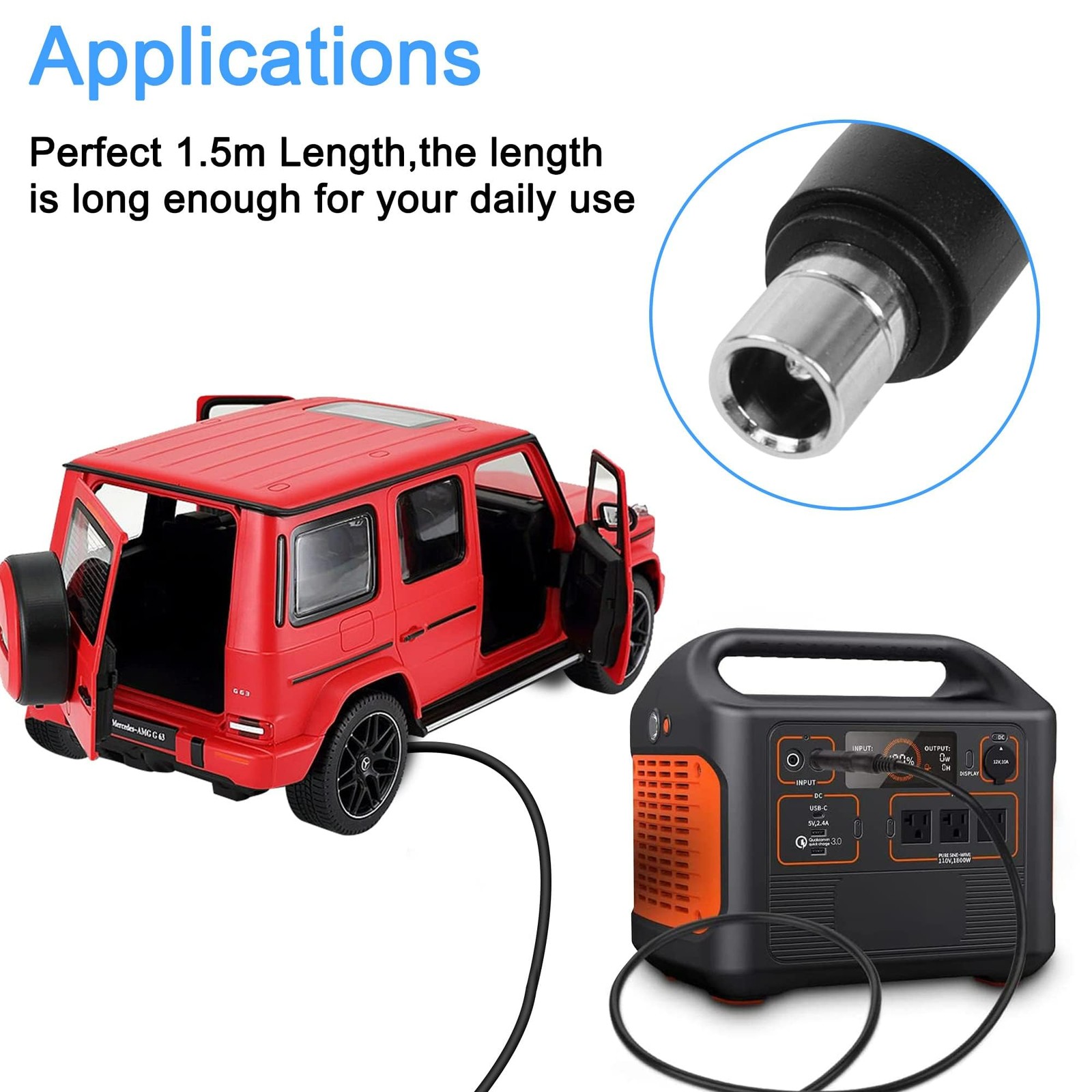 XMSJSIY XT60 to 8mm Adapter Cable Bullet Connector 14AWG DC 8020 Power Adapte…