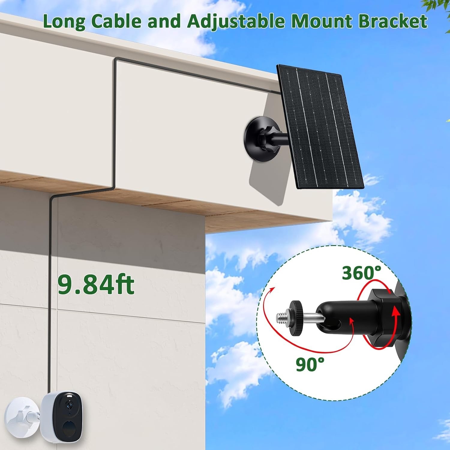 4W Camera Solar Panel, USB/Type-C Solar Charger with Rechargeable Battery Pow…