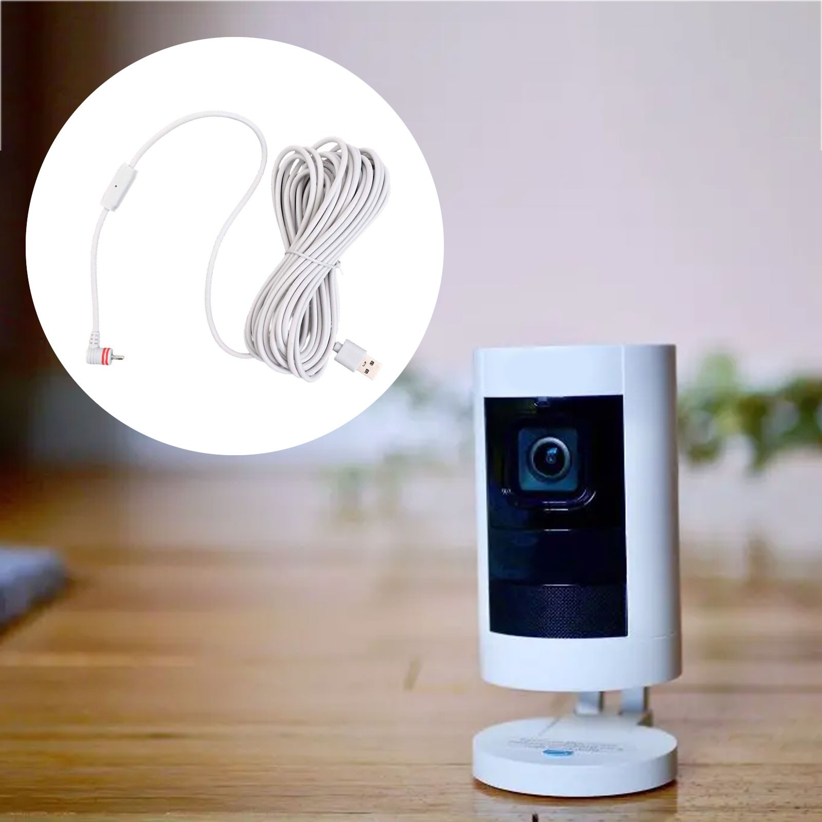 Efficient Charging Power Cable with Adapter for Ring Spotlight Cam Plus