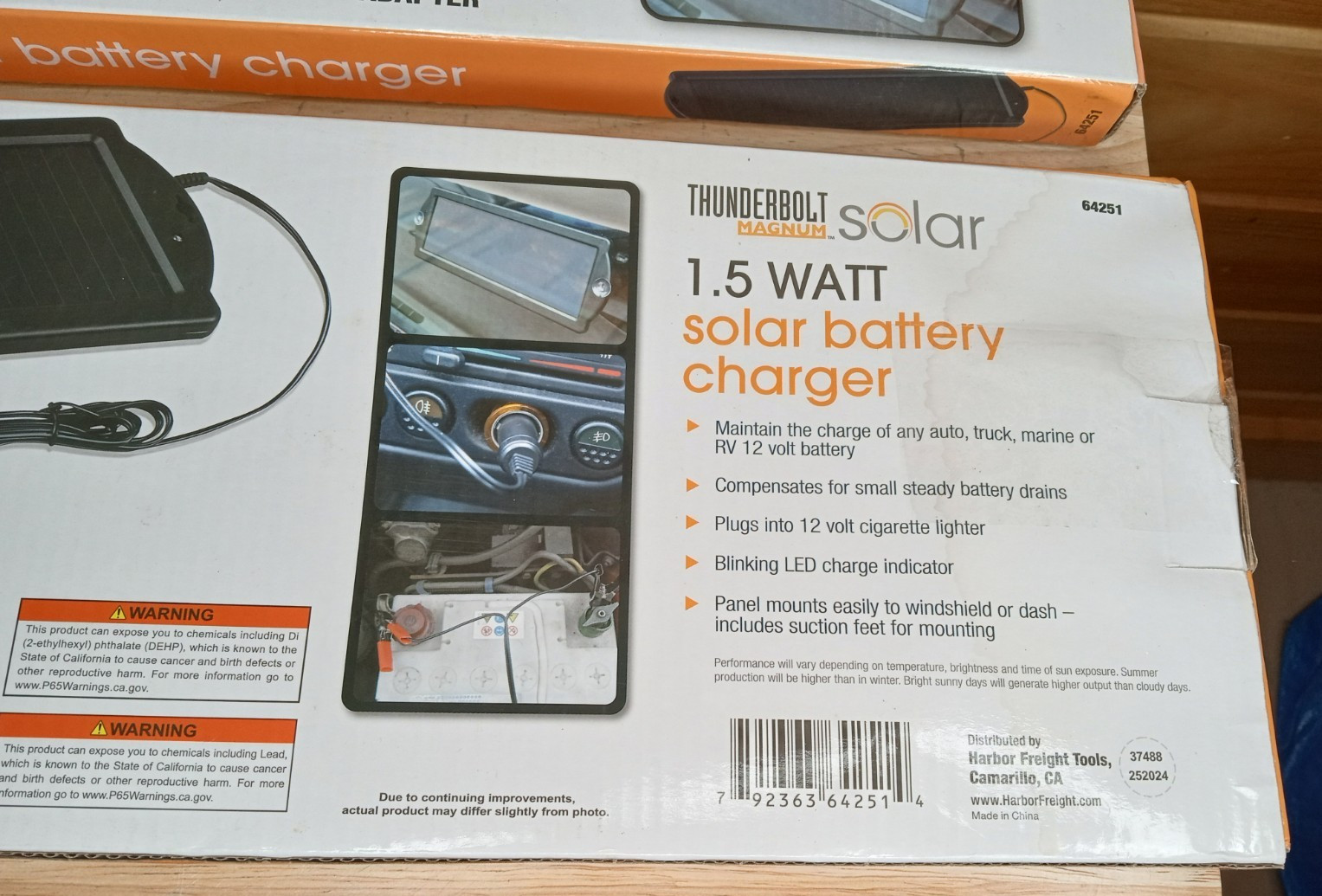 Thunderbolt Magnum Solar 1.5W 12V Solar Battery Charger Trickle Maintainer x3