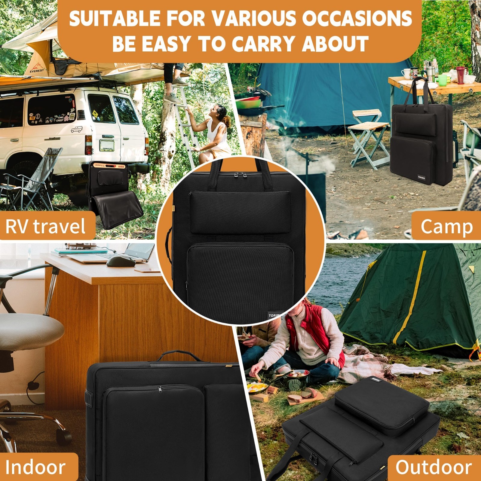 Portable Solar Panel Travel Bag – Water-Resistant Padded Case for 100W/200W Pane