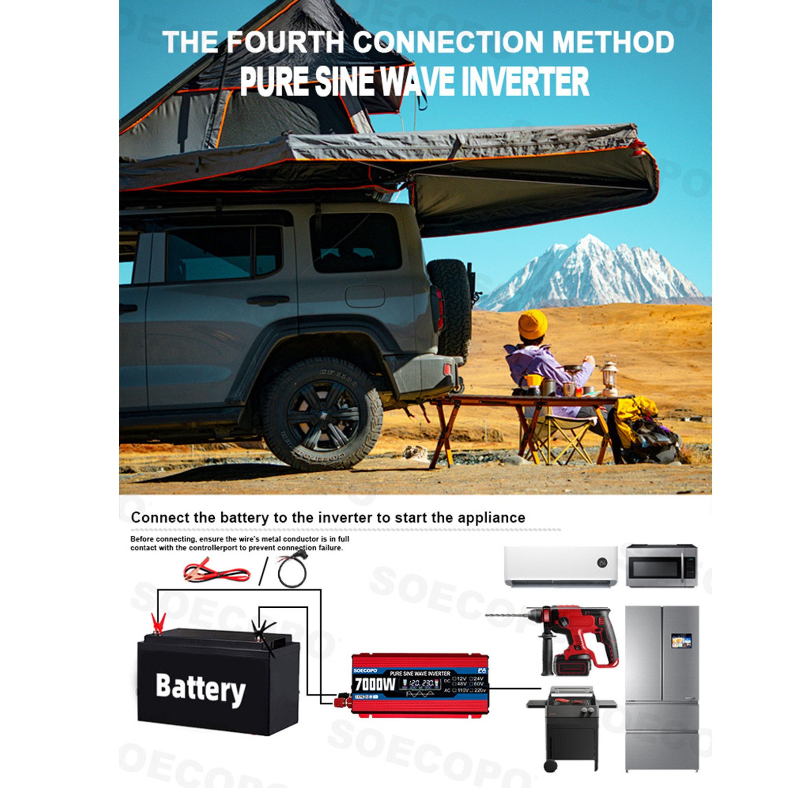 SOECOPO 7000W Solar Energy Kit | 800W Panel + 100A Controller + Inverter