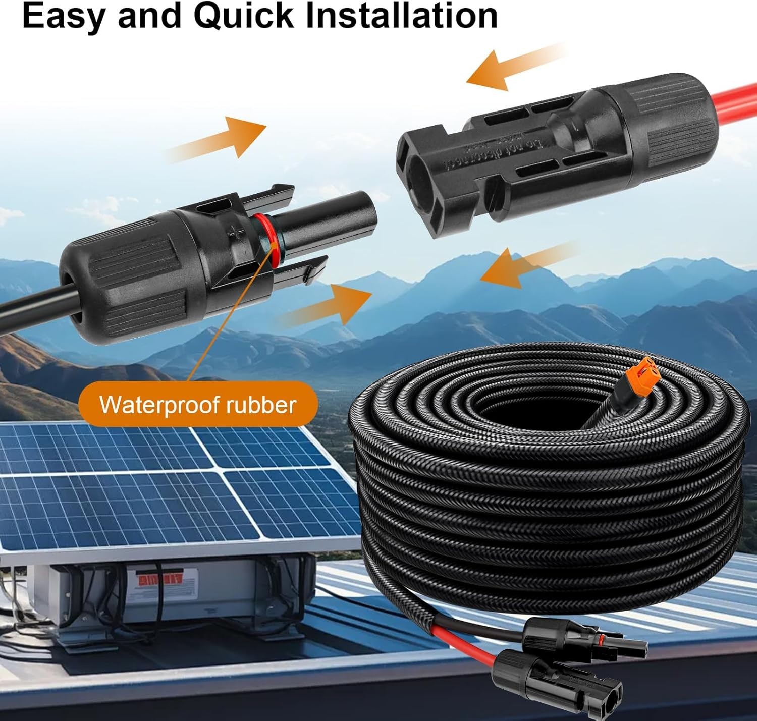30FT Solar to XT60i Cable – 10AWG with Flame Retardant Protection