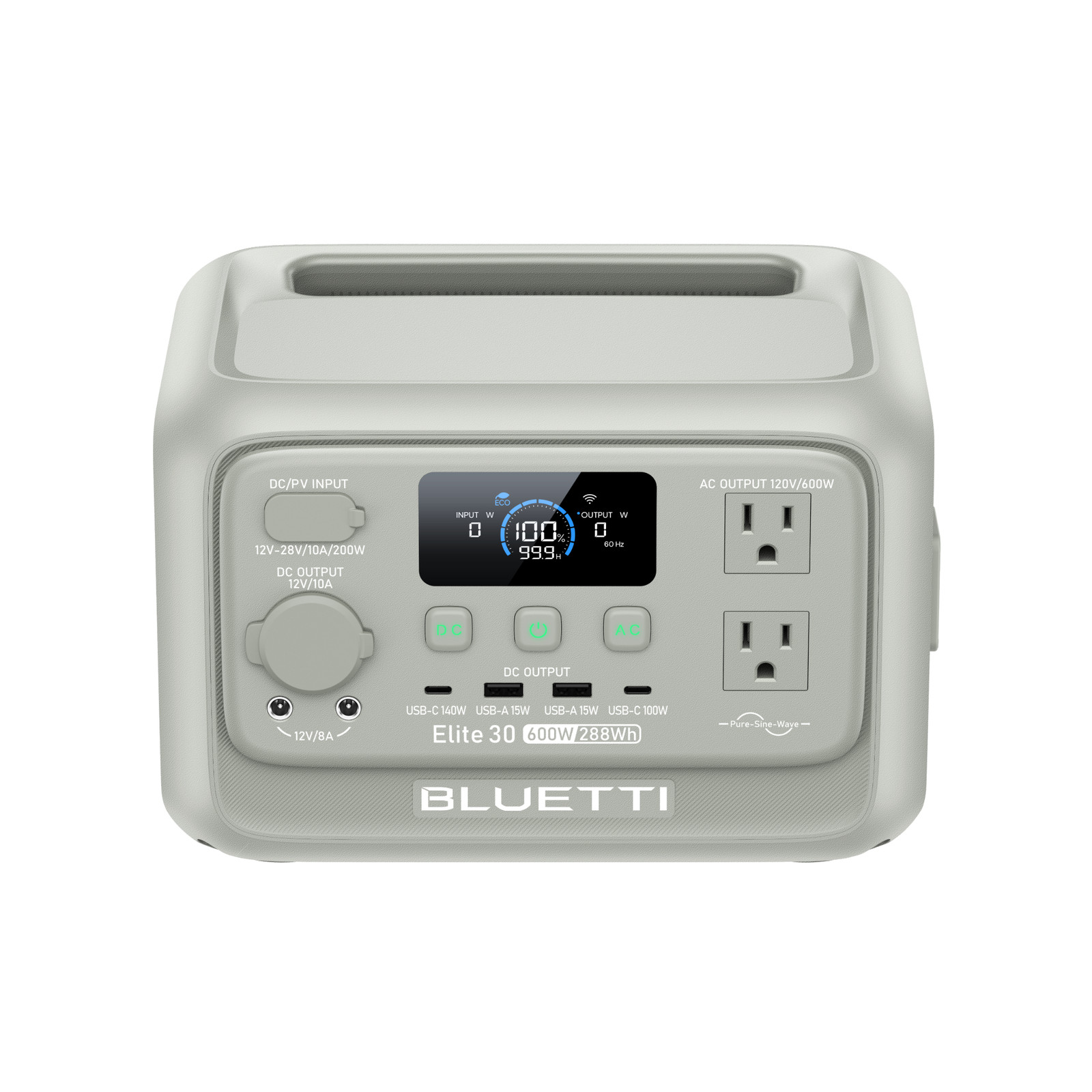 BLUETTI Elite 30 V2 288Wh Light Sand Grey Portable Power Station for Road Trip