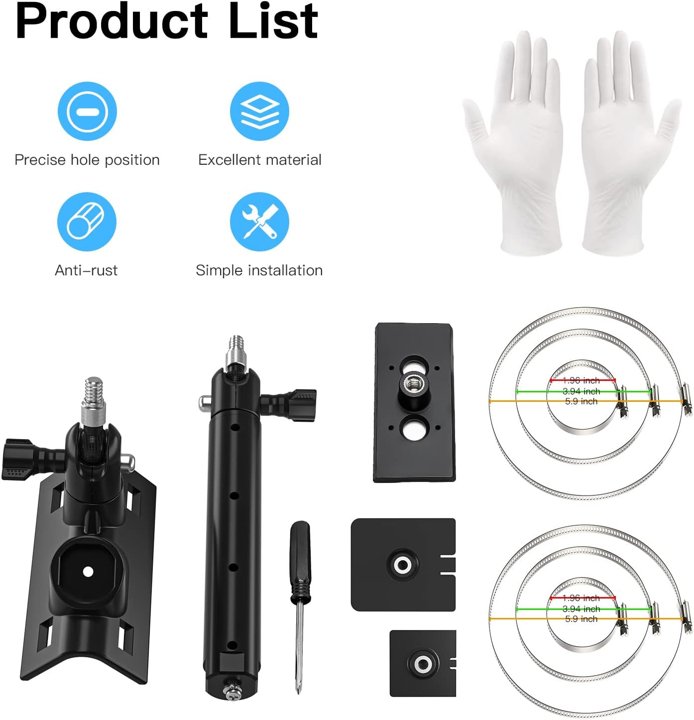 2-In-1 Pole Mounting Bracket for Ring Stick up Cam, Solar Panel and Battery Outd