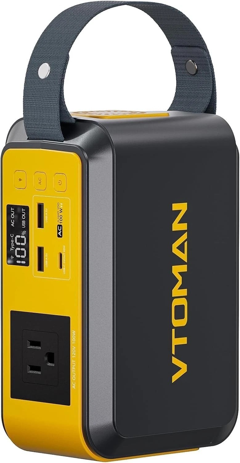 Compact Jump 100 Power Station: 200W AC Outlet, 65W USB-C, Durable & Lightweight