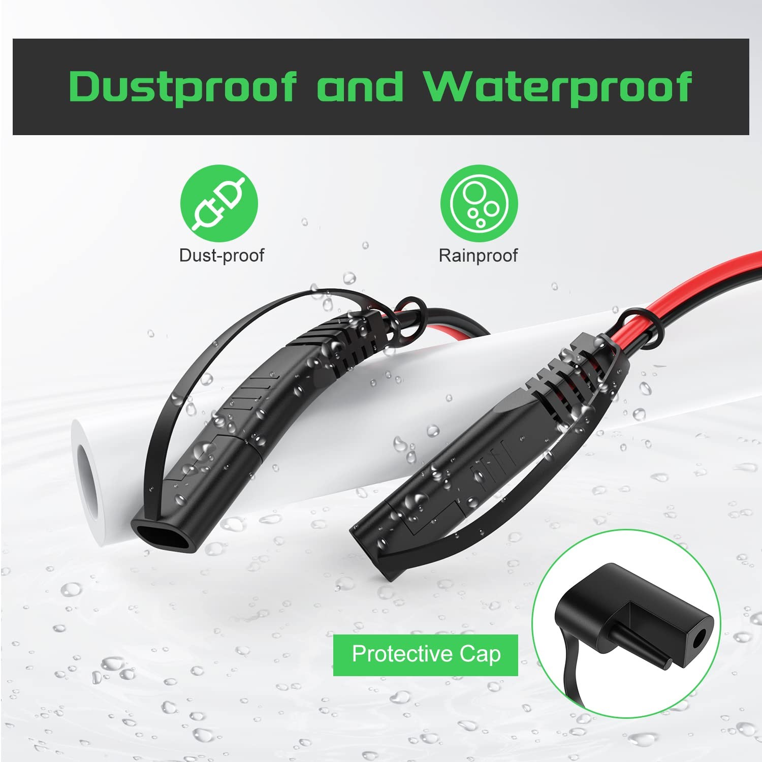 SAE 10FT 16AWG Battery Charger Extension Cord with Quick Disconnect Connector…