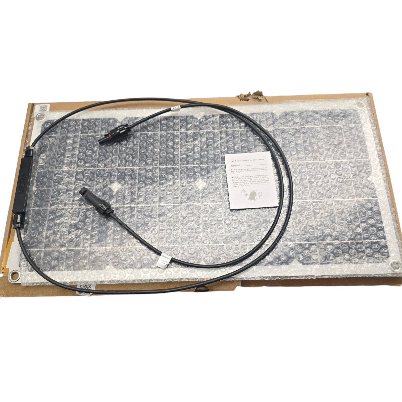 FECAMOS 100W Portable Flexible Solar Panel RV Camping Lightweight Rooftop Car