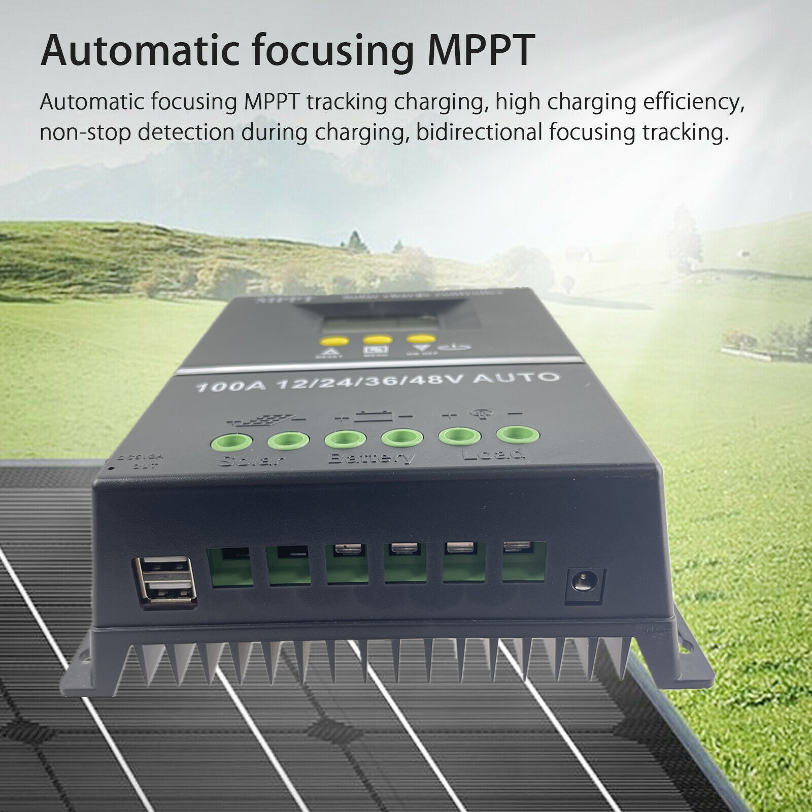 60A 80A 100A Solar Panel Charge Controller MPPT 12V 24V 36V 48V Auto Regulator