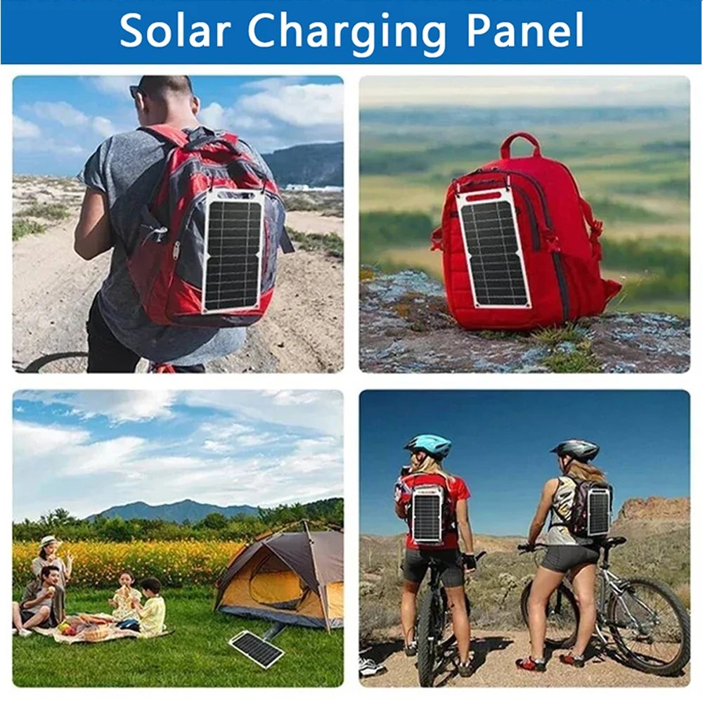 USB Solar Panel Power Bank for Outdoor Camping Hiking Phone Charger 5V Portable